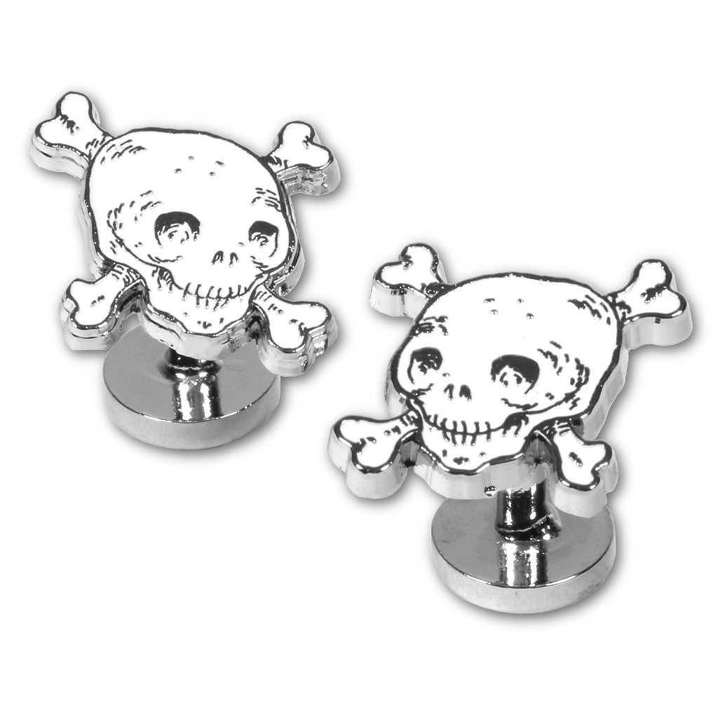 "White Skull" Enameled Cuff Links by Soxfords