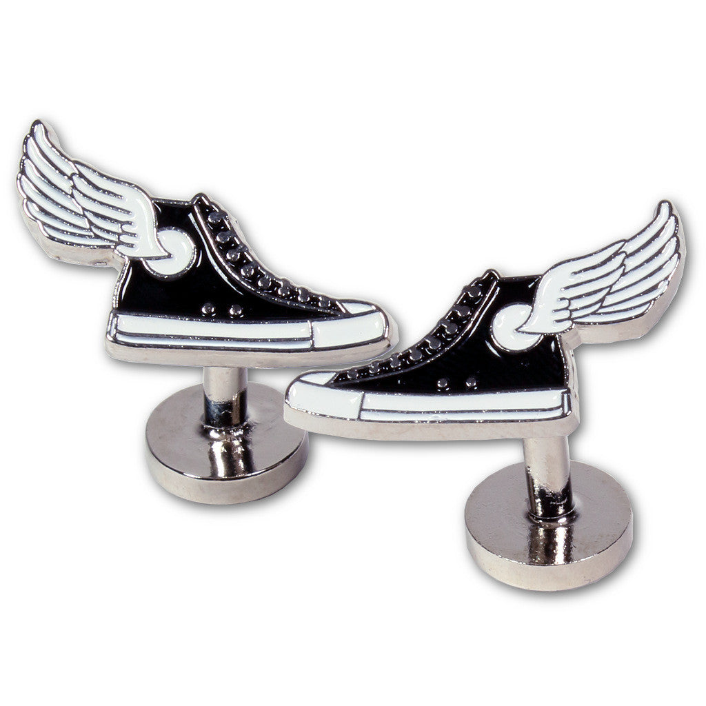 "Winged Sneakers" Enameled Cuff Links by Soxfords