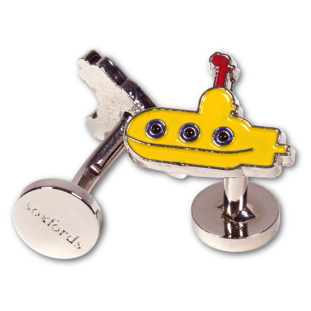 "Yellow Submarine" Enameled Cuff Links by Soxfords