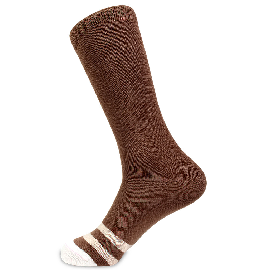 Brown Reverse Striped Pima Cotton Socks by Soxfords