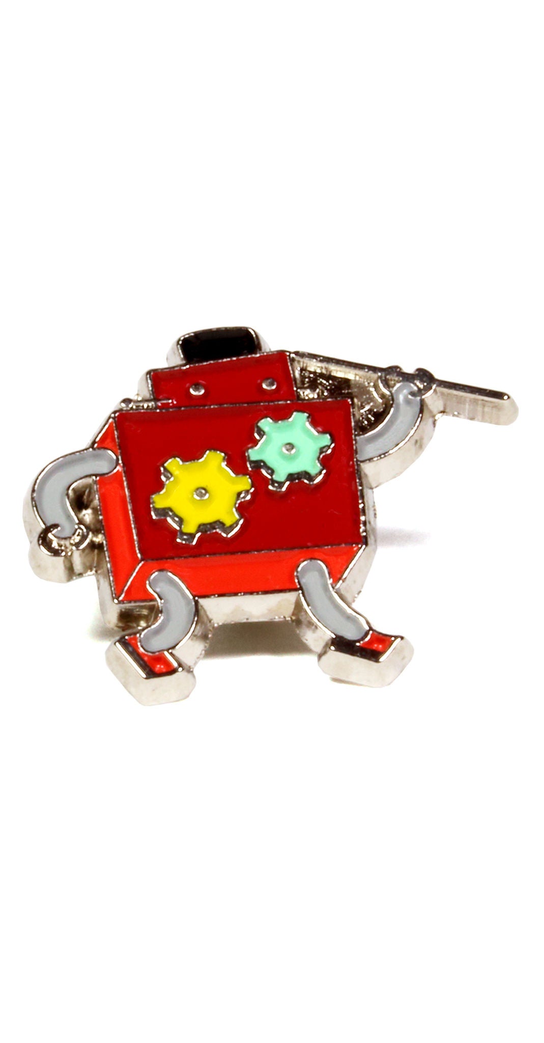 Robot themed enamel lapel pin