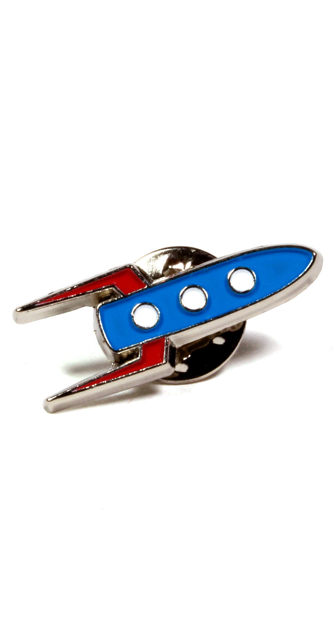 enamel rocket ship theme lapel pin