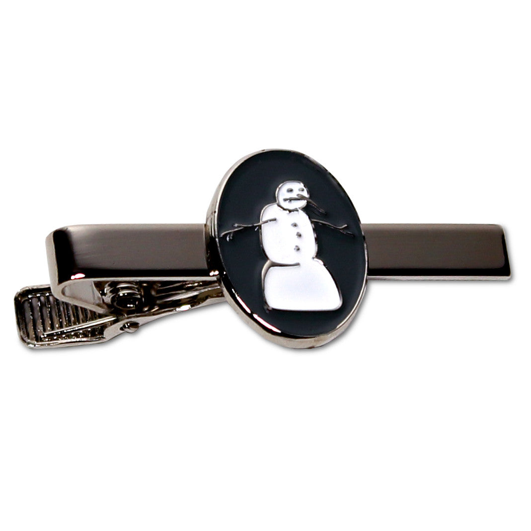 Winter snowman cloisonne tie bar