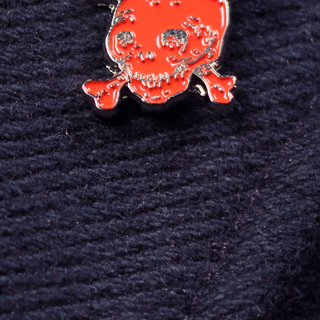 Red skull enamel lapel pin
