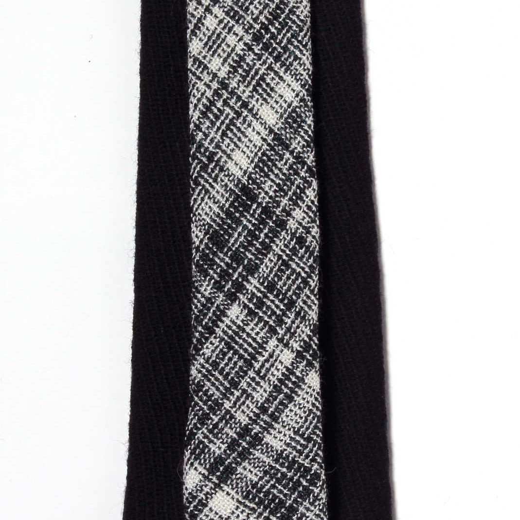 Dark blue wool tie with contrast back, hand-made in Brooklyn, NYC!