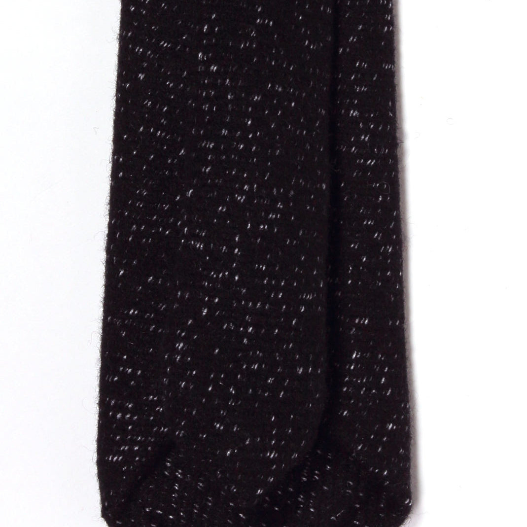 Heavy black wool tie, handcrafted in Brooklyn, New York