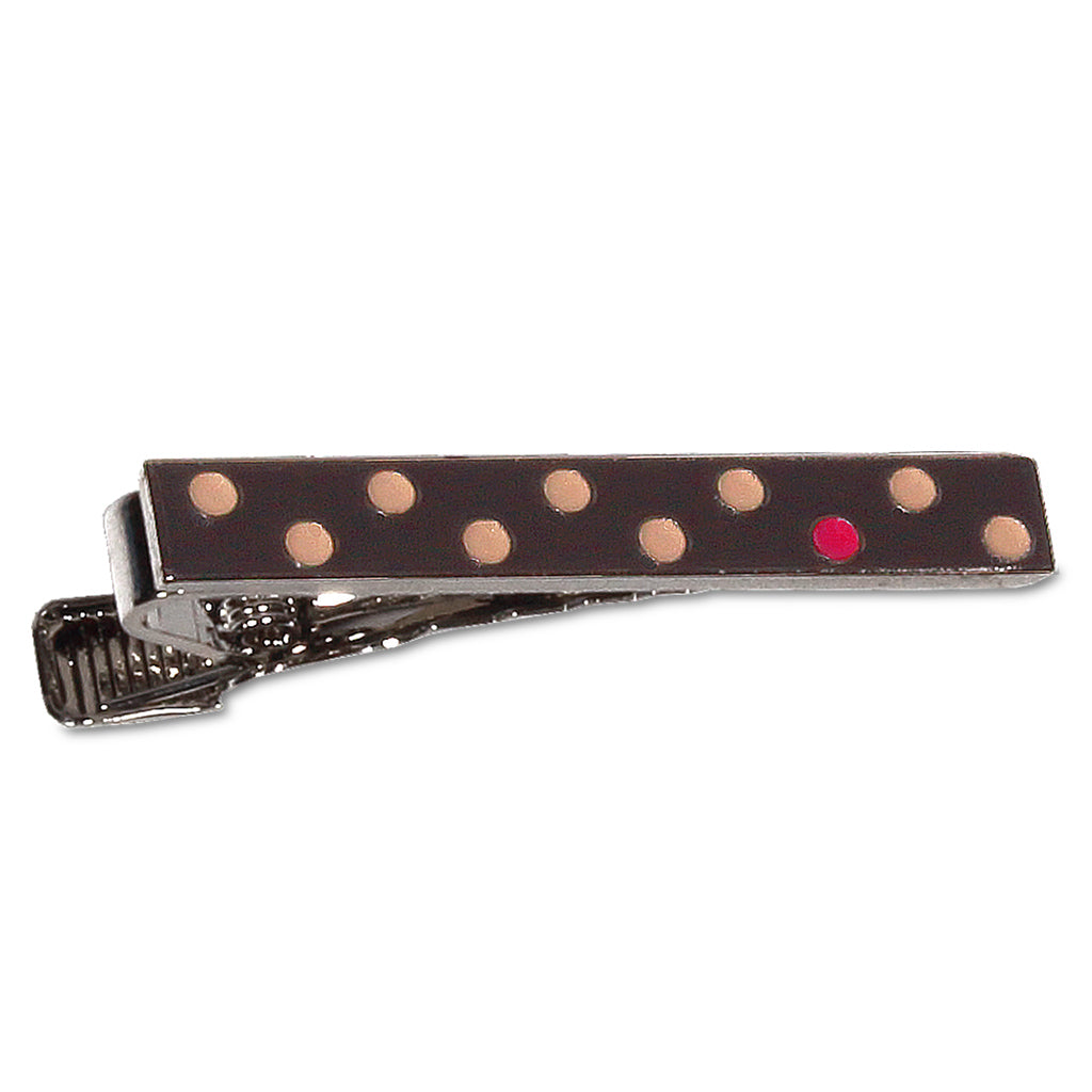 Brown Dotted Enamel Tie Bar by Soxfords